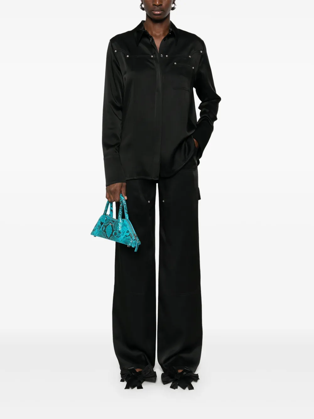 Blumarine Satijnen broek - Zwart
