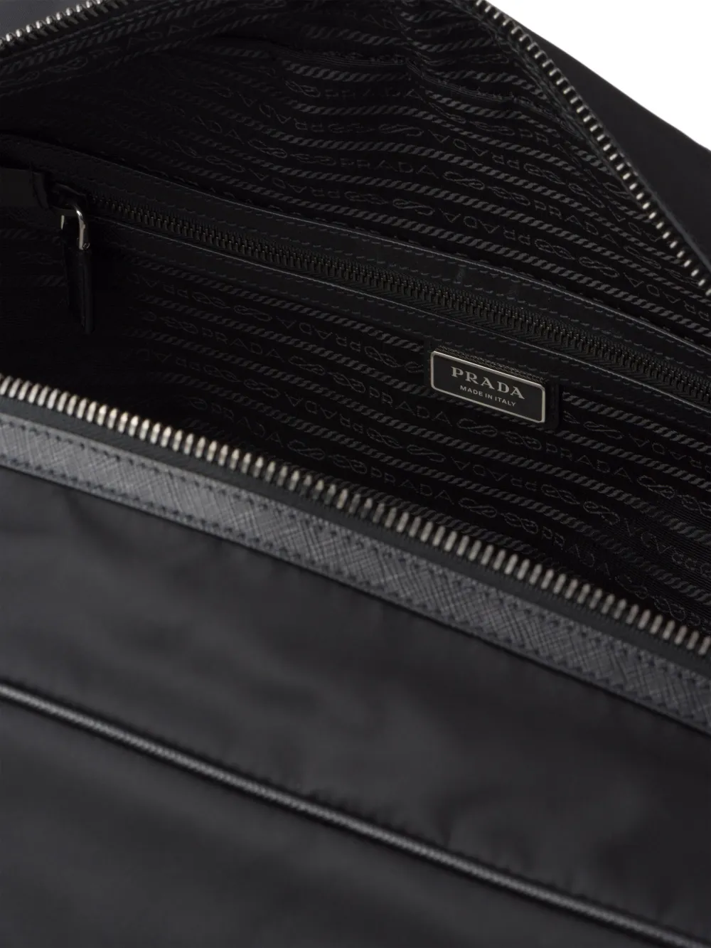 Prada Re-Nylon Saffiano leren duffeltas Zwart