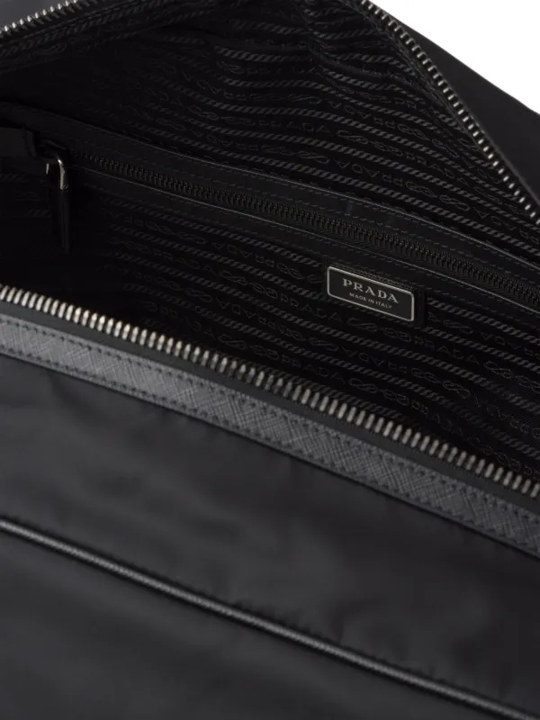Prada Re Nylon and Saffiano leather duffle bag unisex ECONYL ECONYL Calf Leather OS Black