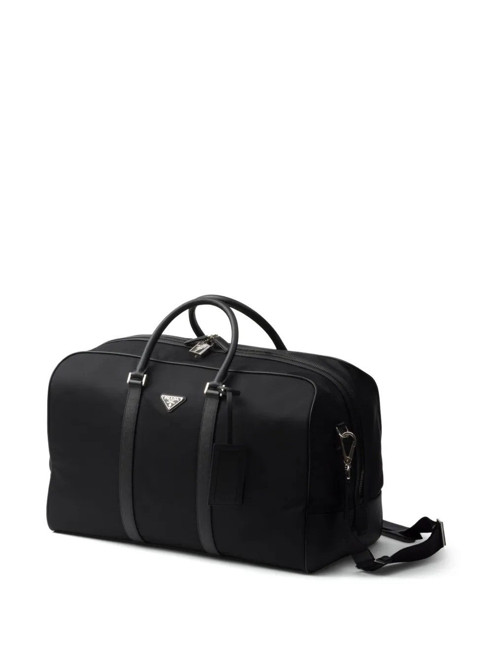 Prada Re-Nylon Saffiano leren duffeltas Zwart