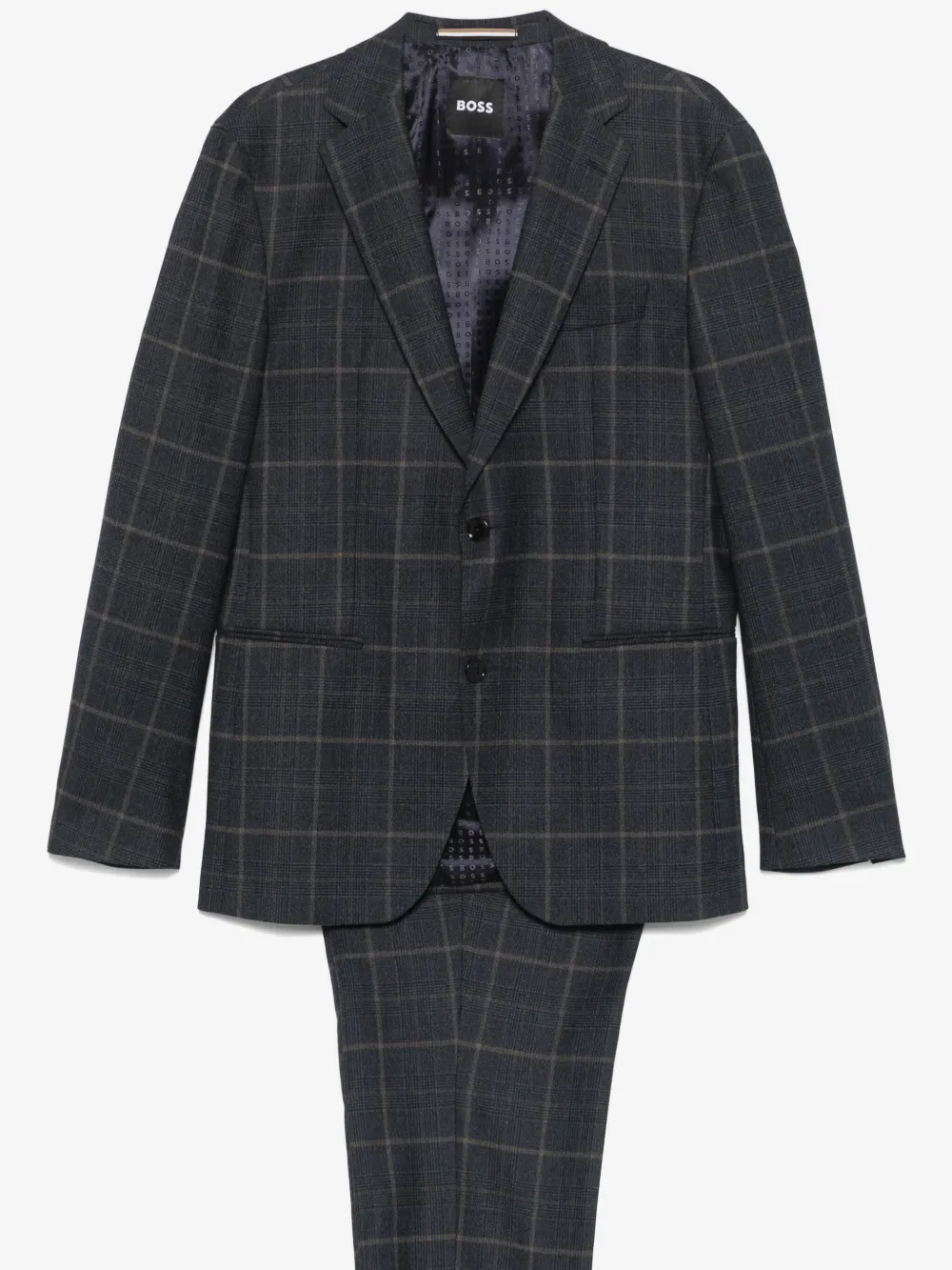 BOSS checked stretch-wool suit | Blue | Image 1