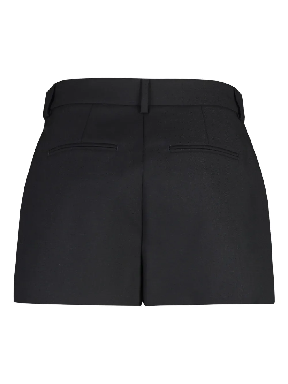 Sportmax Geplooide scheerwol shorts - Zwart
