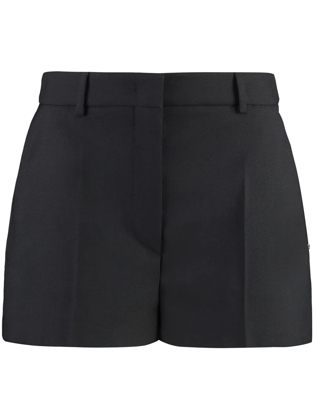 Sportmax Geplooide scheerwol shorts Zwart