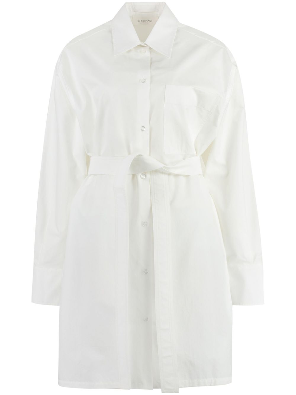 Sportmax poplin shirt dress - White