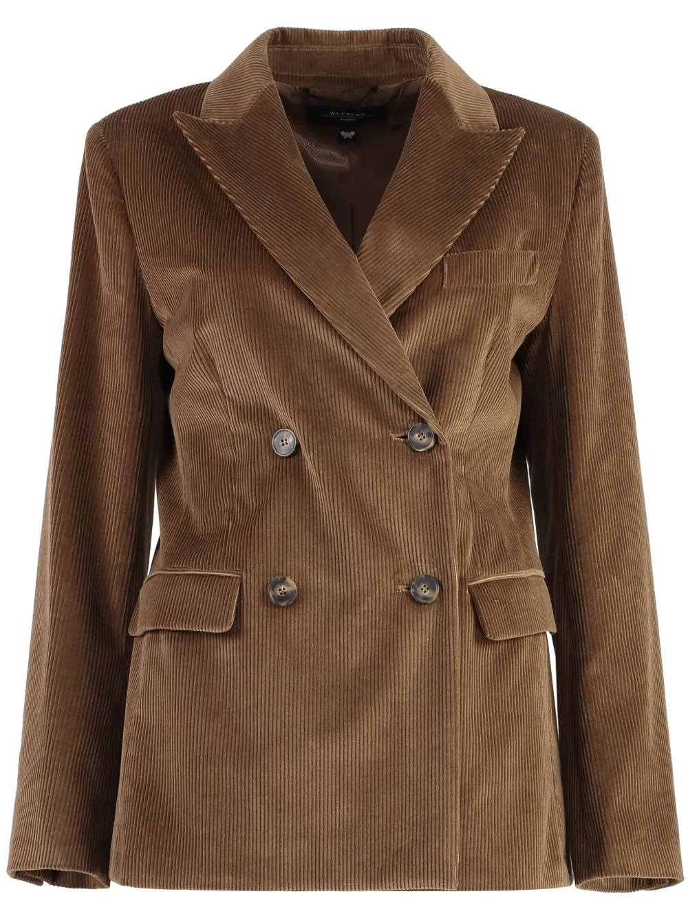 Weekend Max Mara Fluwelen blazer met dubbele rij knopen Bruin