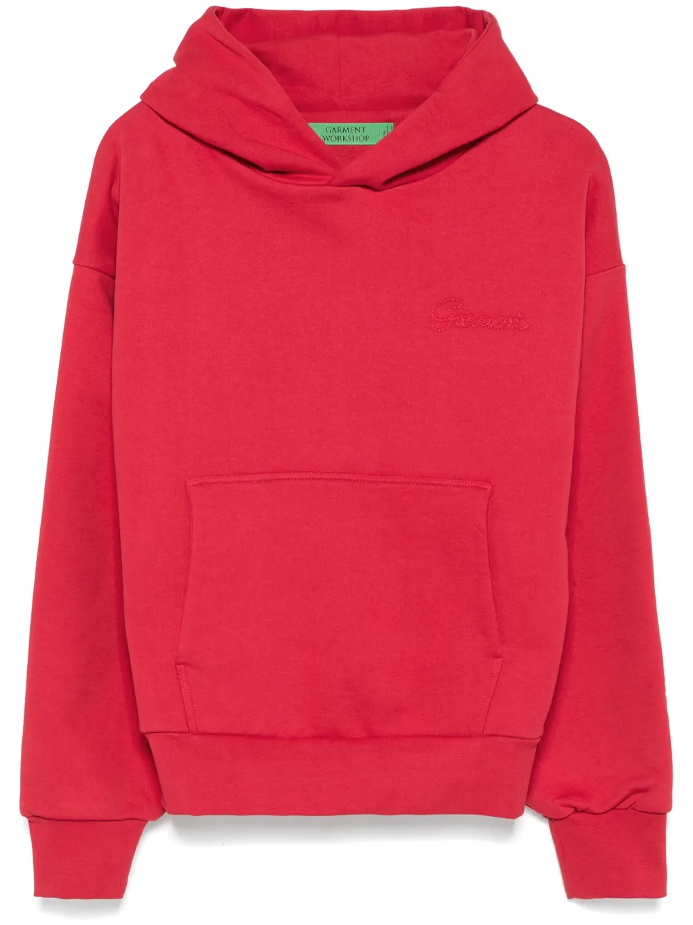 Garment workshop Gelaagde hoodie met borduurwerk Rood