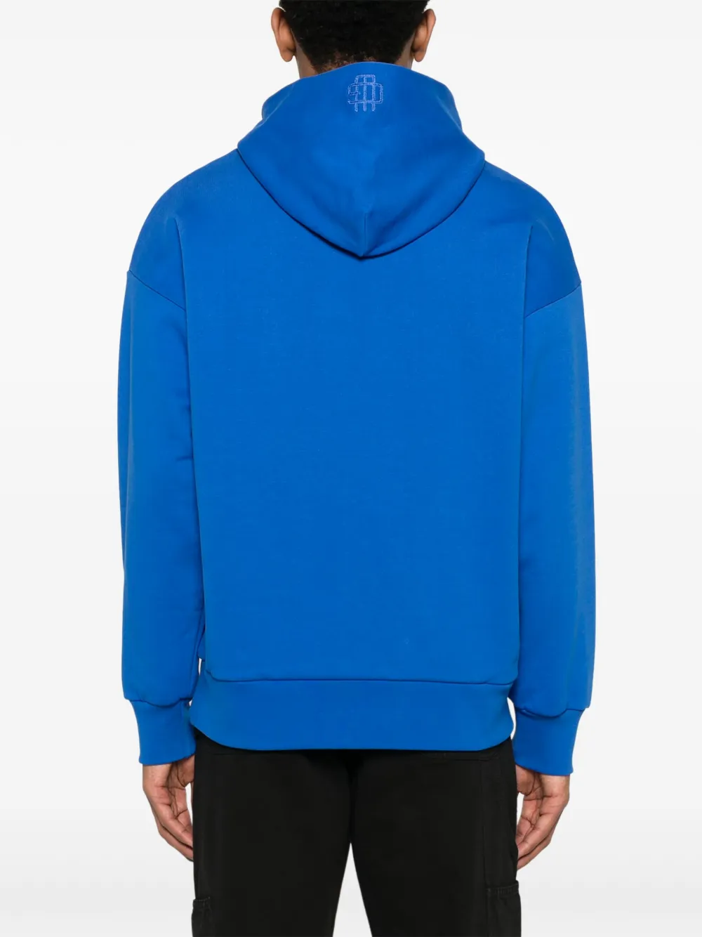 Garment workshop Gelaagde hoodie met geborduurd logo Blauw