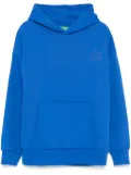 Garment workshop double layer embroidered logo hoodie - Blue