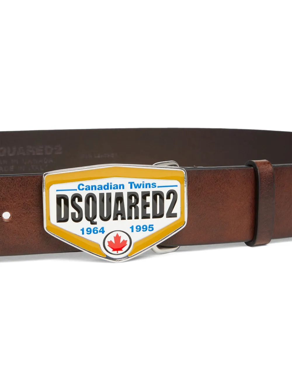 DSQUARED2 logo-buckle leather belt