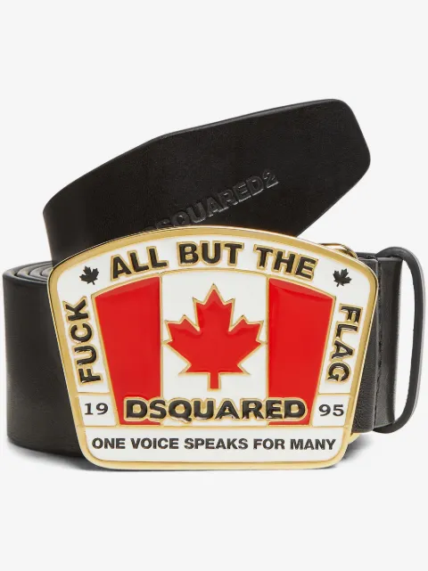 DSQUARED2 Canadian Flag logo-plaque belt