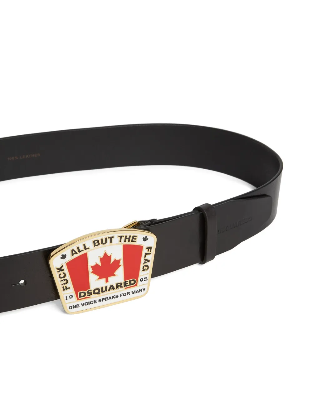 DSQUARED2 Leren riem met logogesp Zwart