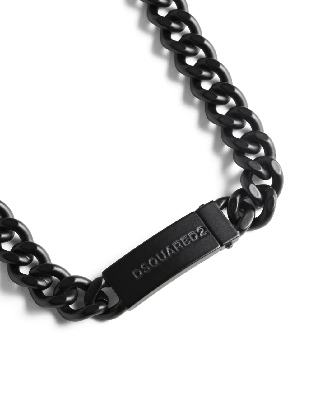 logo-plaque chain-link necklace