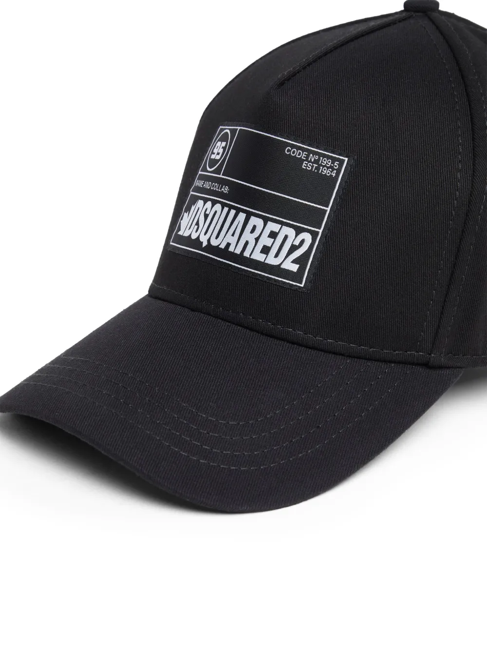 Dsquared2 Logo Patch Baseball Cap In 黑色