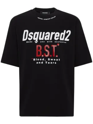 DSQUARED2 graphic-print Cotton T-shirt | Black | FARFETCH