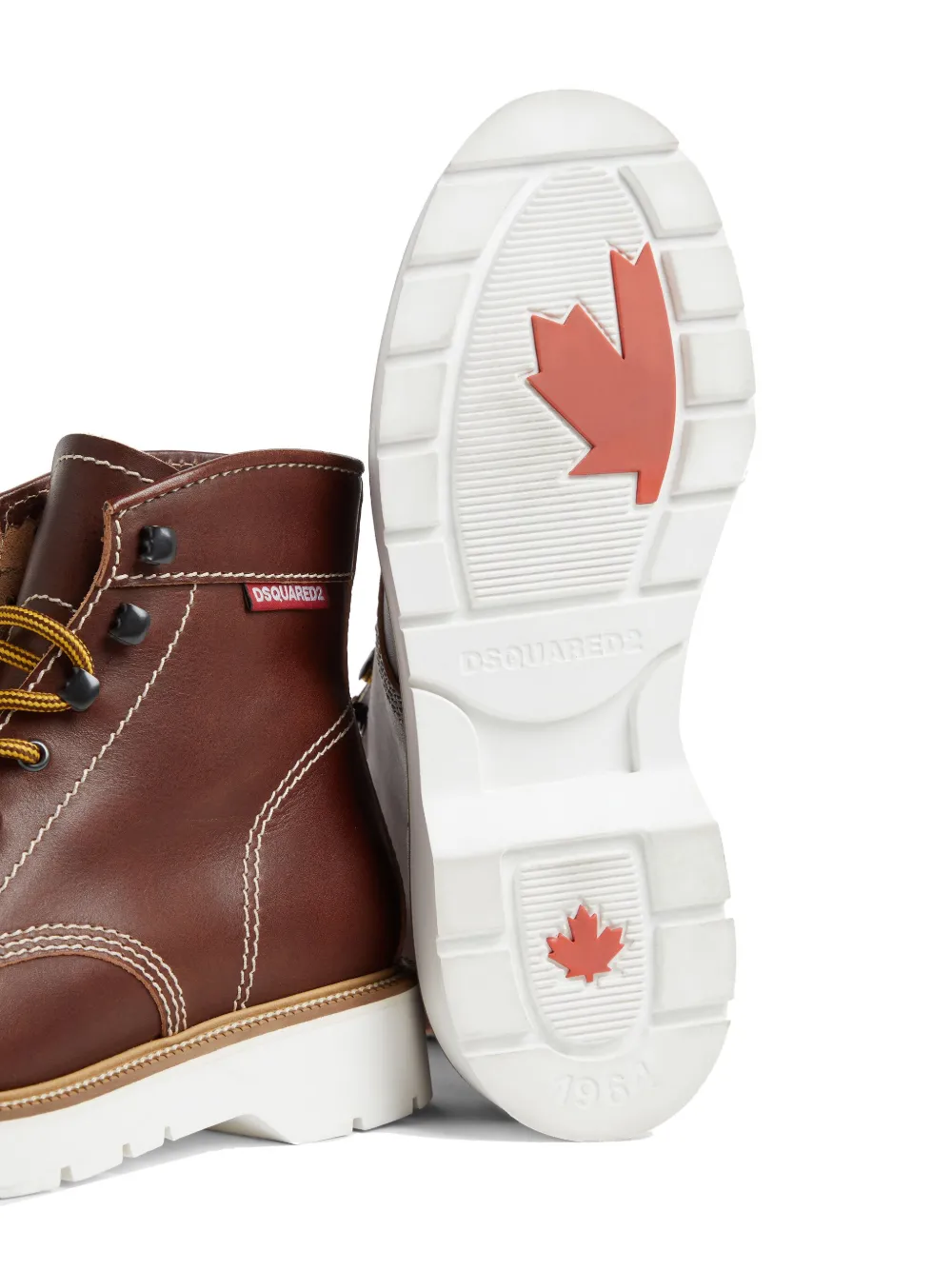 DSQUARED2 leather boots Brown