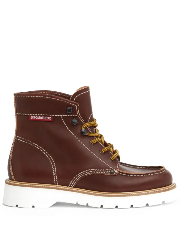 DSQUARED2 レザー ブーツ | ブラウン | FARFETCH JP
