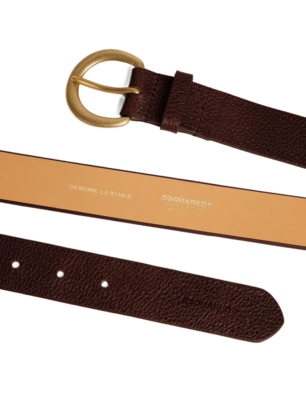DSQUARED2 Riem met logo-reliëf Bruin