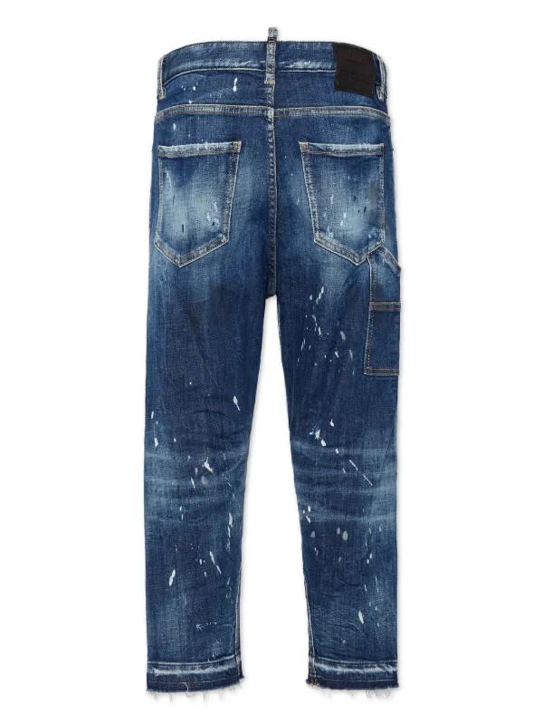 DSQUARED2 ダメージ ジーンズ | ブルー | FARFETCH JP