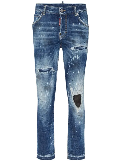Jean skinny à effet usé - DSQUARED2 - Modalova