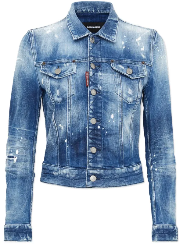 DSQUARED2 distressed-effect Denim Jacket | Blue | FARFETCH