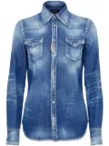 DSQUARED2 whiskering-effect denim shirt - Blue