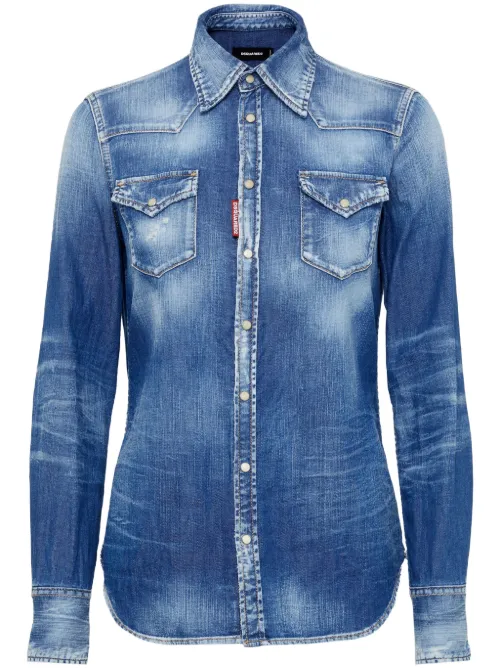 Jupe en jean à effet usé - DSQUARED2 - Modalova