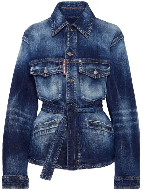 DSQUARED2 belted denim jacket 