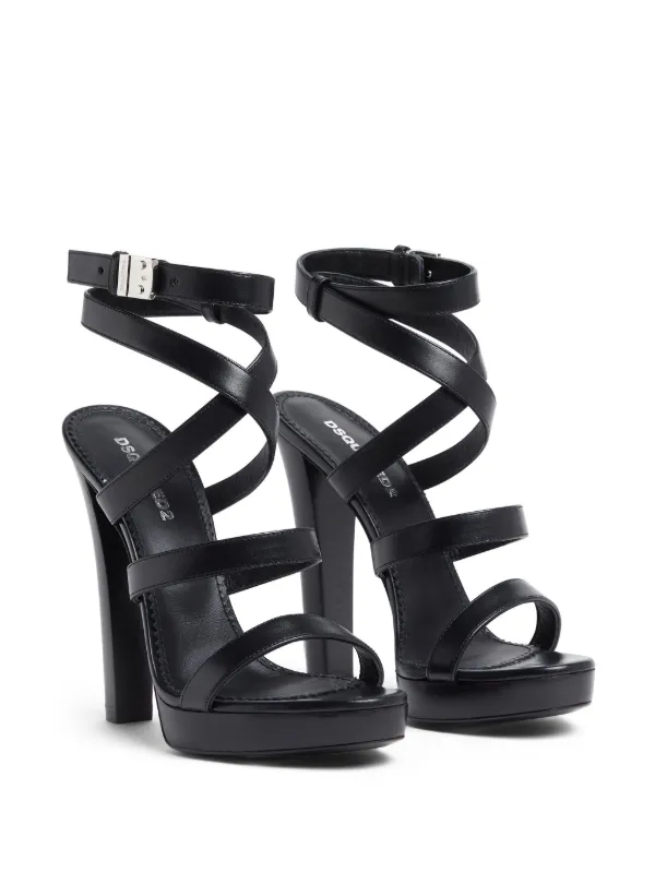 DSQUARED2 Leather Sandals | Black | FARFETCH OM