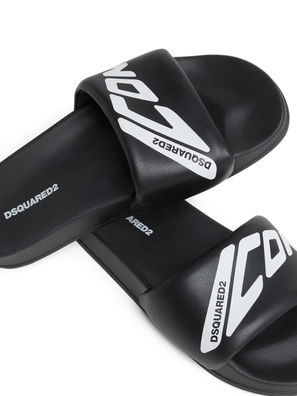 DSQUARED2 logo-print slides Black