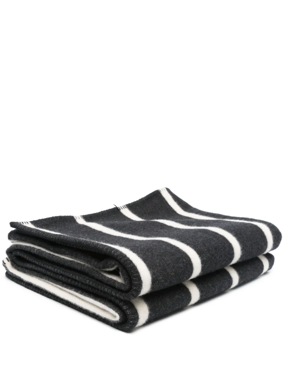 Tekla Striped Blanket (130cm X 180cm) In Black