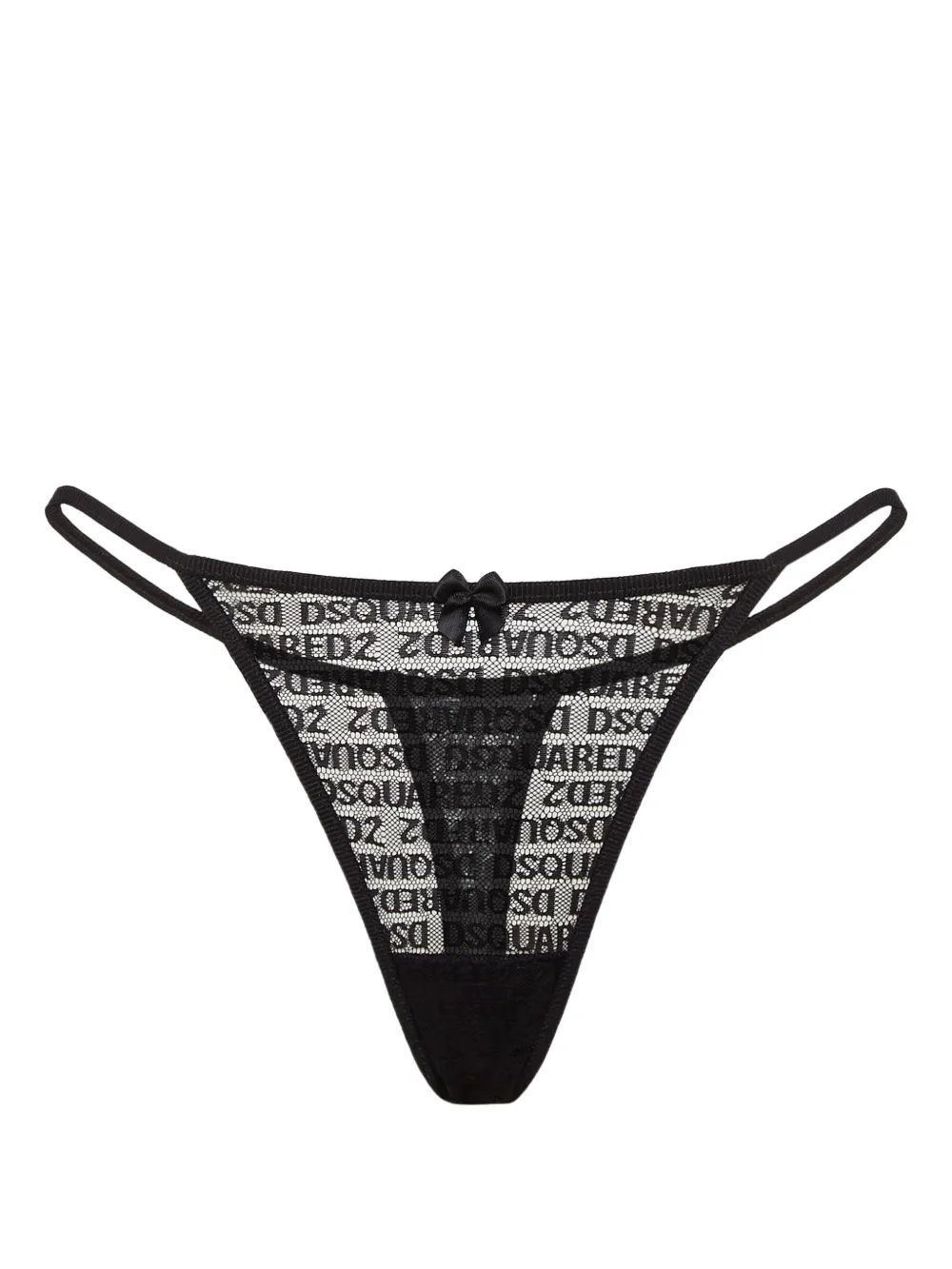 Dsquared2 All-over Logo Thong In Black