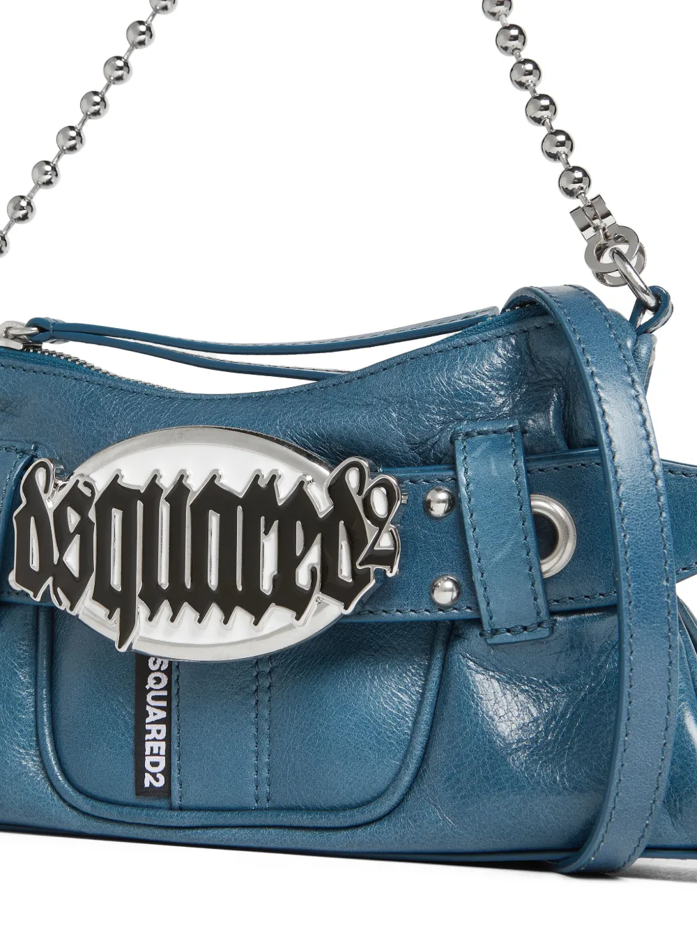 DSQUARED2 Gothic leren schoudertas Blauw