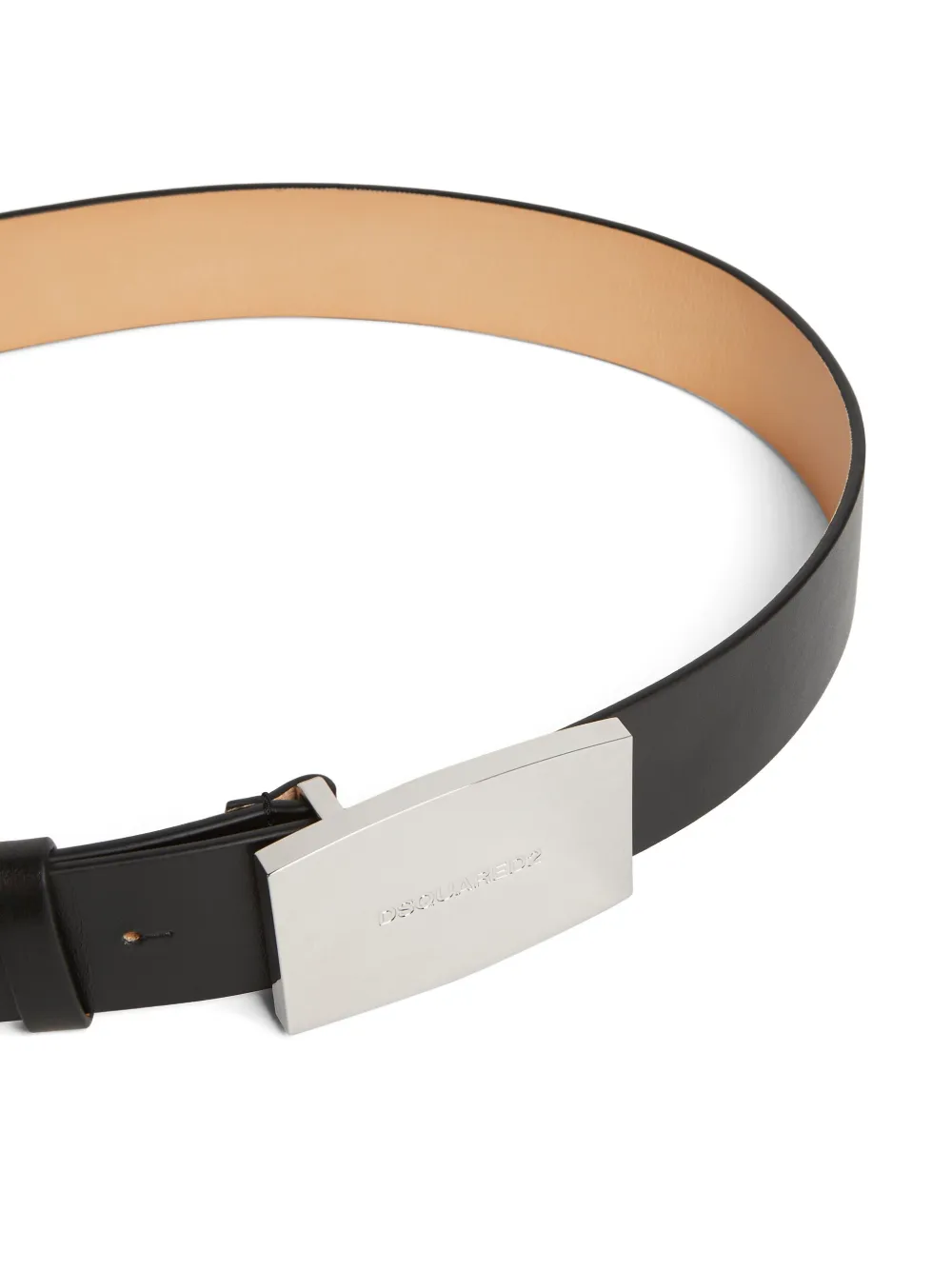 DSQUARED2 Leren riem met logogesp Zwart