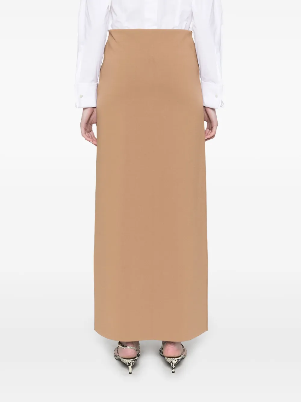 Shop Max Mara Alce Maxi Skirt In Brown