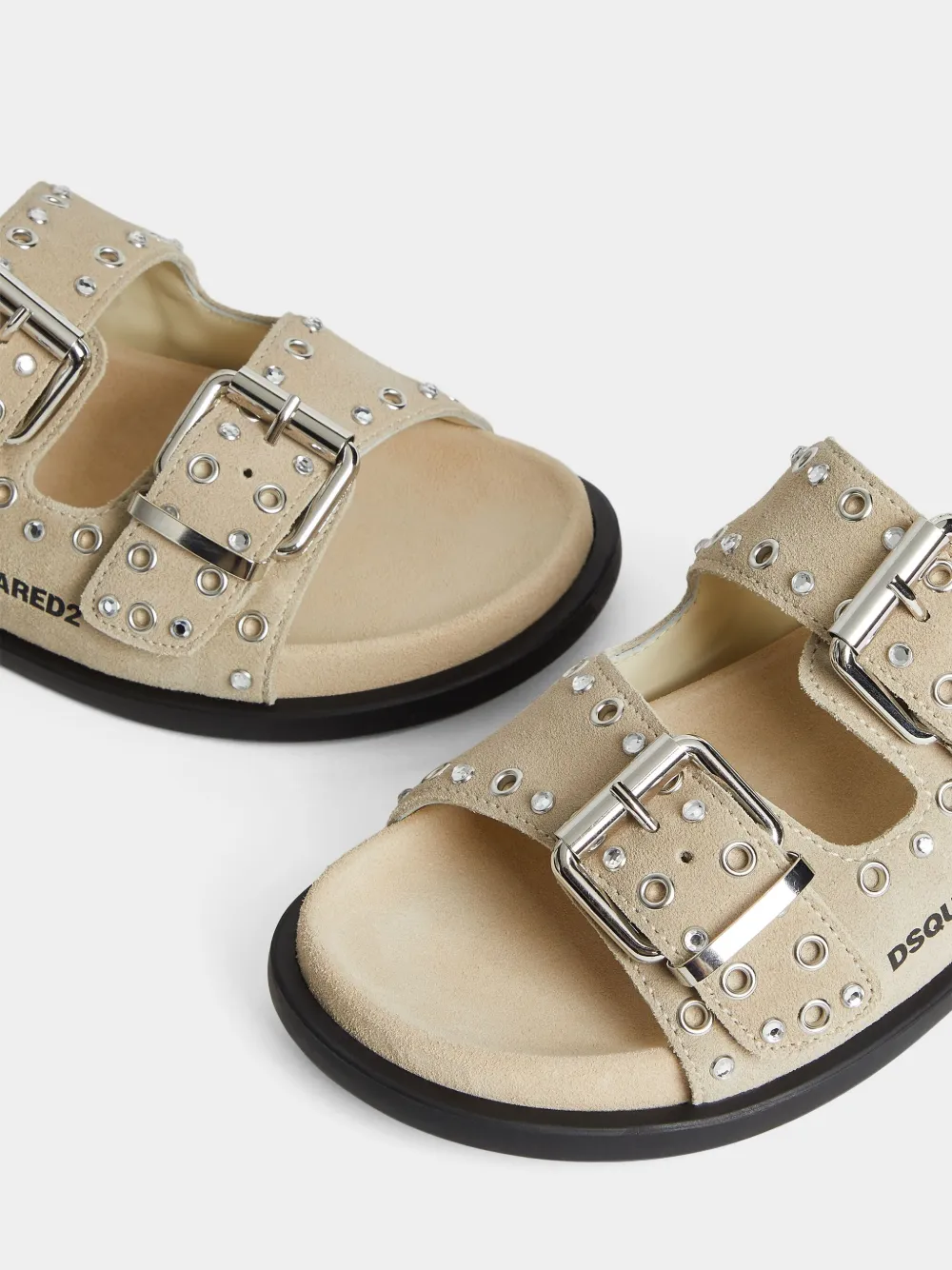 DSQUARED2 KIDS eyelet-detailing slides Neutrals