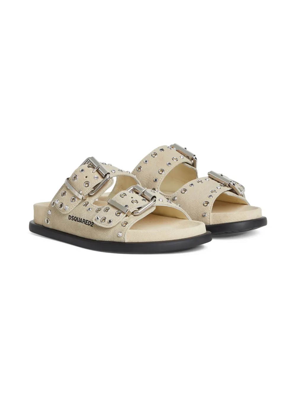 DSQUARED2 KIDS eyelet-detailing slides Neutrals