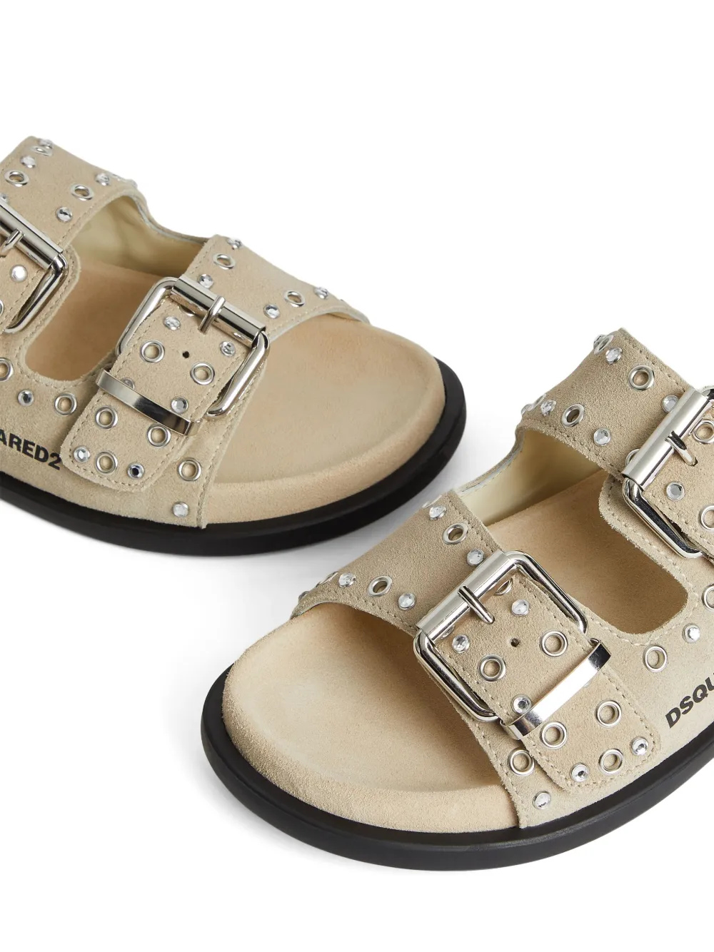 DSQUARED2 KIDS eyelet-detailing slides Neutrals