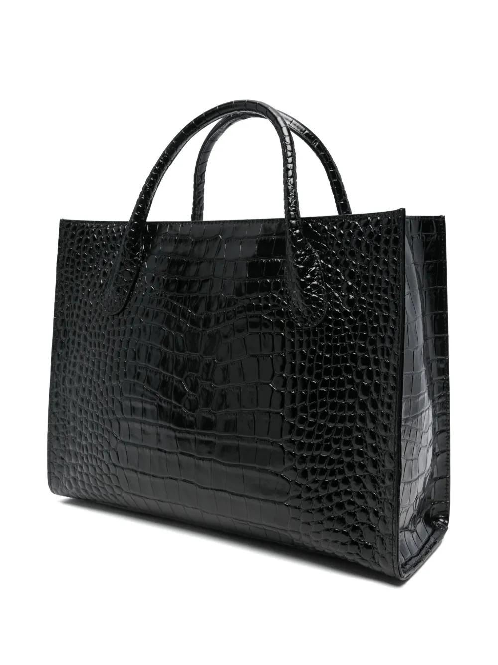 Blumarine Shopper met krokodillenleer-reliëf - Zwart