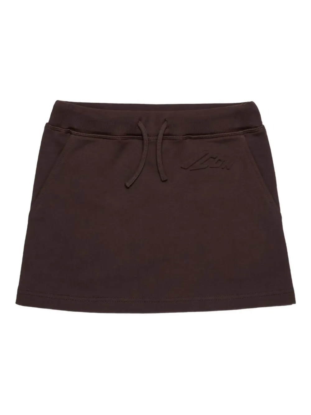 DSQUARED2 KIDS logo-embroidered drawstring skirt | Brown | Image 1