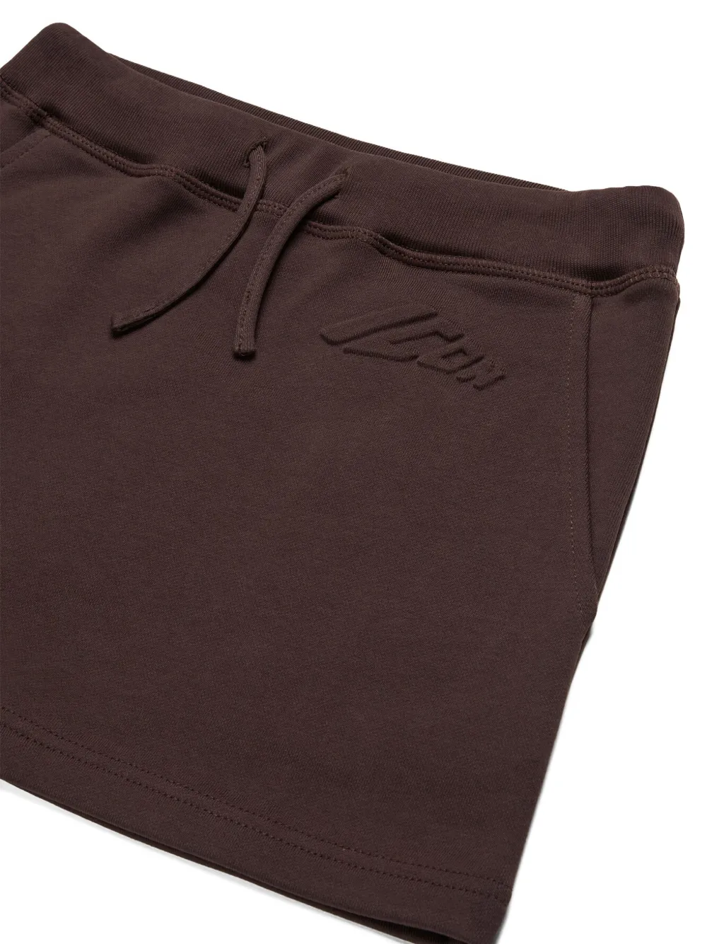 Dsquared2 Logo-embroidered Drawstring Skirt In Brown