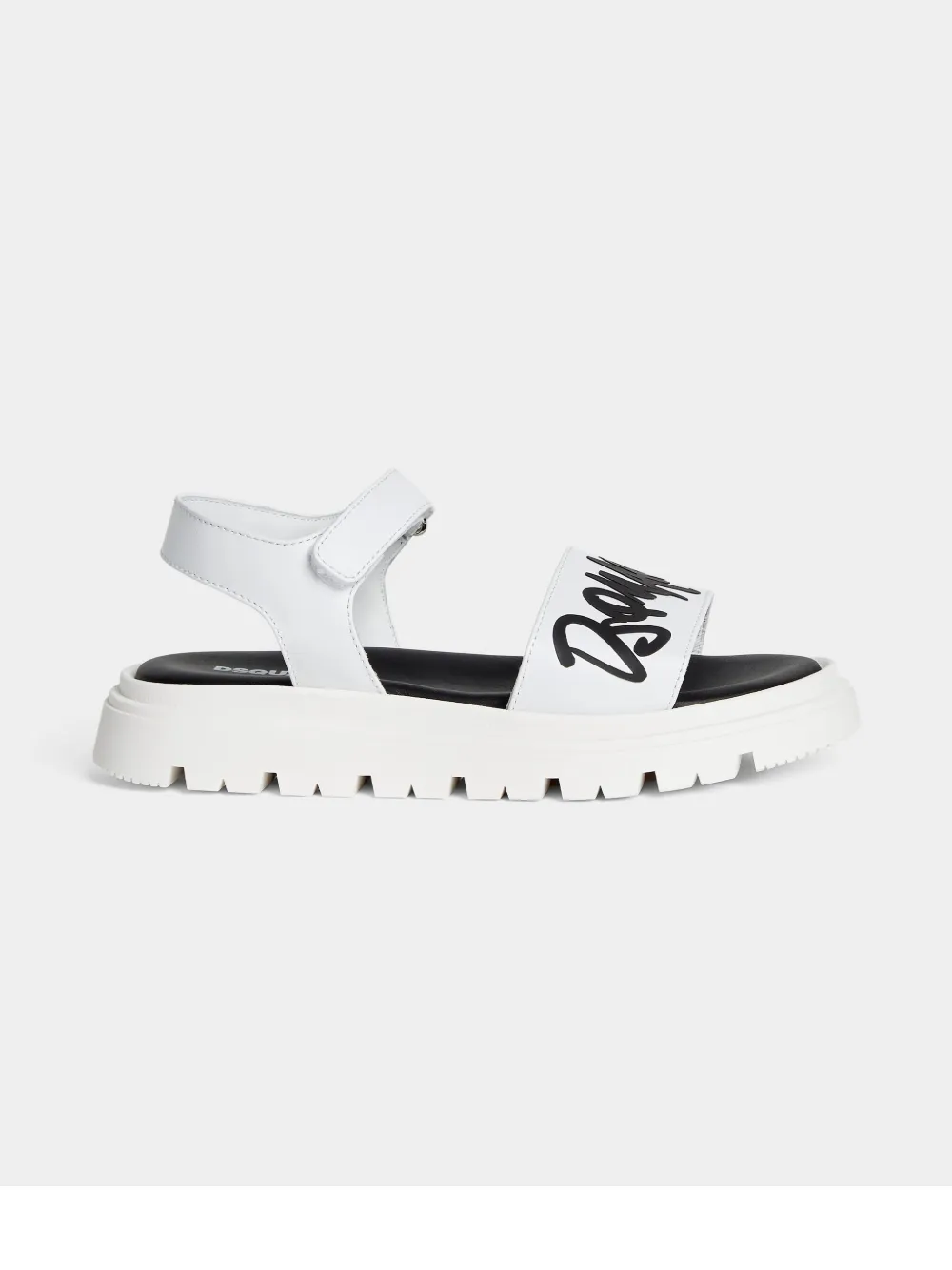 Shop Dsquared2 Leather Sandals In 白色