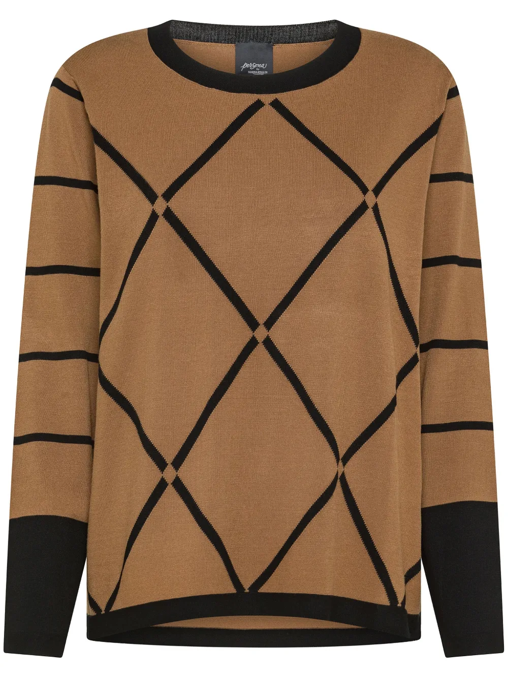 Marina Rinaldi intarsia-knit sweater - Brown