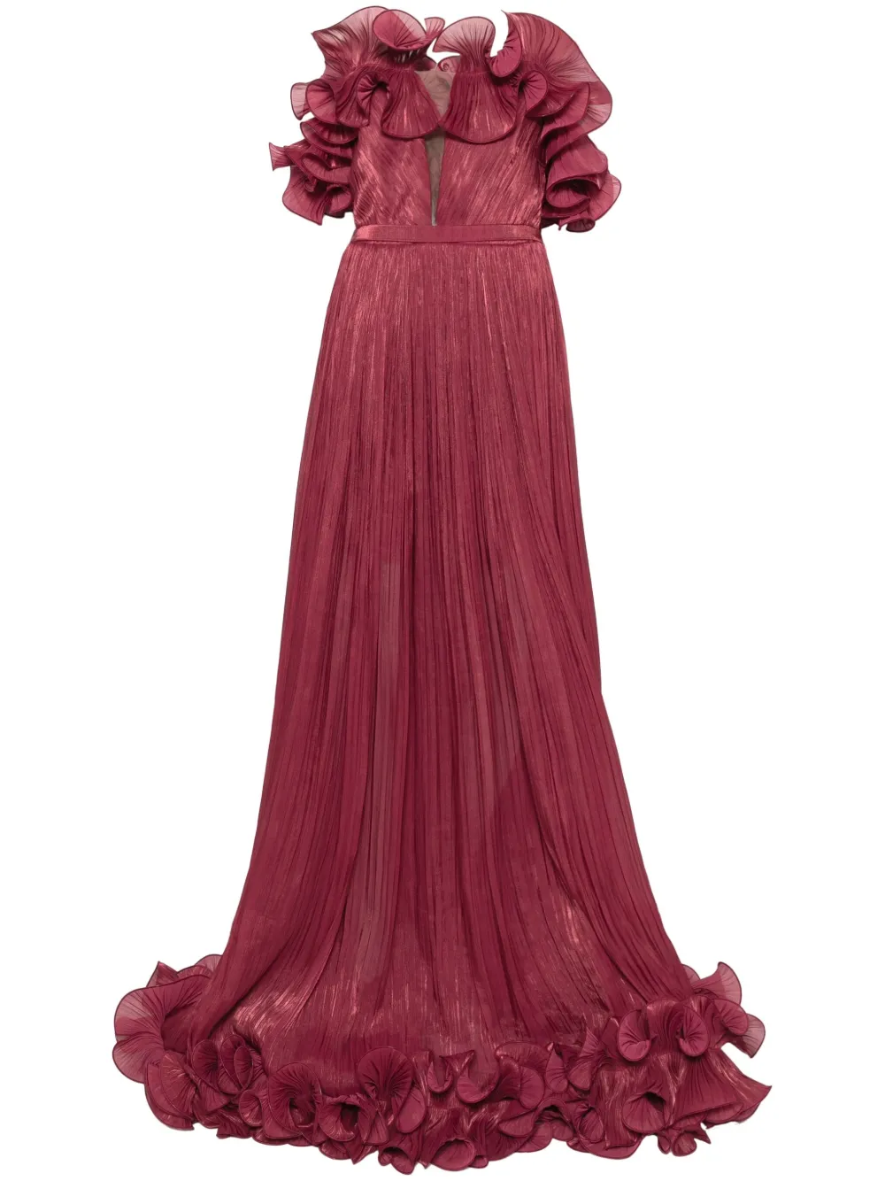 Ana Radu ruffle-trim gown | Red | Image 1