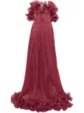 Ana Radu ruffle-trim gown - Red