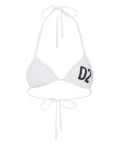 DSQUARED2 logo-print bikini top - White