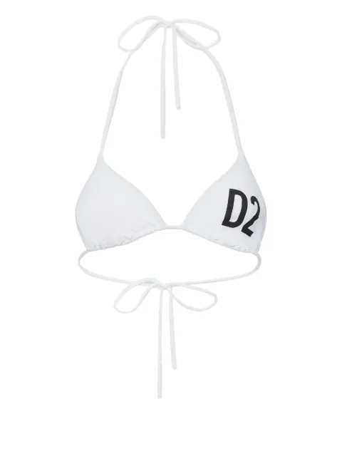 DSQUARED2 logo-print bikini top