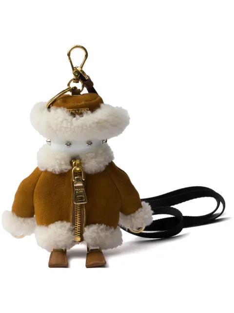 Prada shearling suede keyring