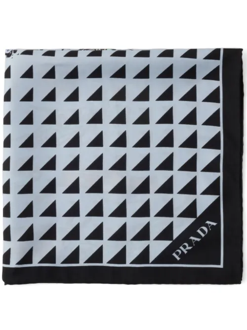 Prada foulard en soie - Bleu - Prada - Modalova