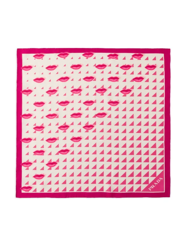 ボレロ・ショール Prada Silk jacquard scarf pink/white Prada Silk Scarf | Pink | FARFETCH