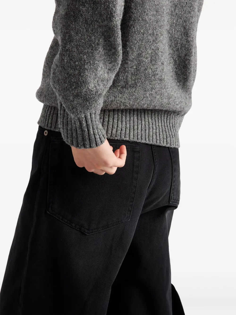 Prada Jeans met wijde pijpen Zwart